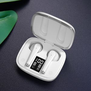 Nya TWS trådlösa hörlurar med buller Avbryter Chip Transparent Metal Byt namn på GPS Witless Laddning Bluetooth-hörlurar In-Ear Dropship för mobiltelefon hörlurar