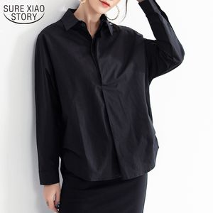 Primavera Outono Escritório Senhora Mulheres Branco Manga Longa Camisas e Blusas Chiffon Camisa Casual Plus Size Loose Blouse Tops 10239 210508