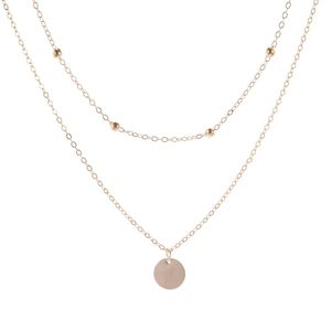 Japan and South Korea Fashion Jewelry Simple Alloy Disc Multilayer Pendant Necklace Women's Short Clavicle Necklace Jewelry