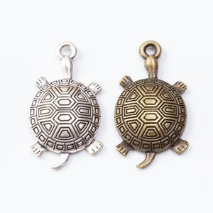 Wholesale turtle necklace charms resale online - 50pcs MM Vintage silver color bronze animal turtle charms turtoise pendants for bracelet necklace earring diy jewelry making