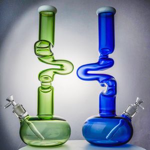Straight Tube Hookahs Beaker Bong 18mm Female Glass Bongs With Bowl 17 Inch Oil Dab Rig Diffused Downstem Unique Water Pipe