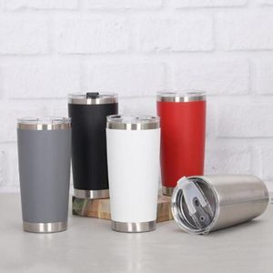 18 Colors Mug 20oz Tumblers Stainless Steel Vacuum Insulated Double Wall Wine Glass Thermal Cup Coffee Beer Big Capacity Mugs With Lids For Travel