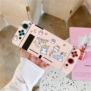 Cute Cartoon Penguin Silicone Cover for Nintendo Switch Portable Games Console Full Protective Soft Bumper Play Station Animal Print Case Shockproof