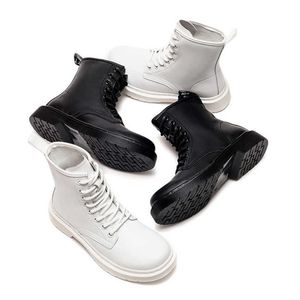 Soft Split Leather Women White Ankle Boots Motorcycle Boots Female Autumn Winter Shoes Woman Punk Motorcycle Boots Spring Winter 210911