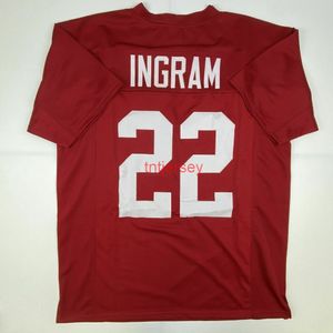 KUNDENSPEZIFISCHES neues MARK INGRAM Alabama Red College-Fußballtrikot mit Nähten. Fügen Sie eine beliebige Namensnummer hinzu