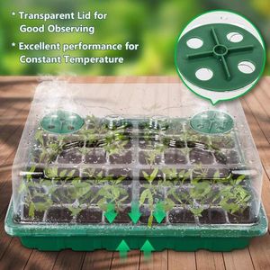 Planters & Pots 24 Cells Hole Plant Seeds Grow Box Tray Insert Propagation Seeding Nursery Pot Flower Starting With Lid CSV