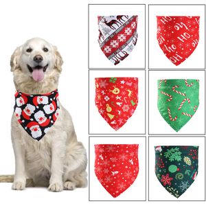 50% Off Dog Odzież Bandana Christmas Plaid Pojedynczy Warstwa Szalik Pet Trójkąt Kerchief Akcesoria Pet BIBS dla małych średnich dużych psów xmas prezenty