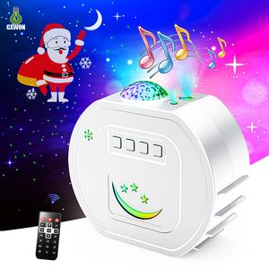 Proiettore di effetti di cielo stellato di luce natalizia Luce notturna Bambino Denti blu Lettore musicale USB Lampada di proiezione colorata stella