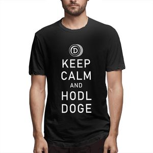 Мужские футболки DogeCoin Сохраняйте спокойствие и Hodl Doge Crypto Смешные графические Tee Tee с короткими рукавами футболки