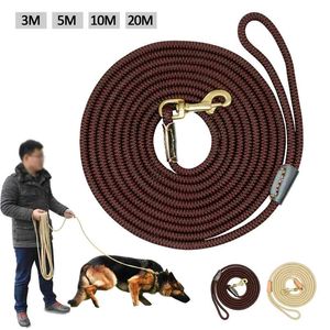Trwałe Dog Tracking Leash Nylon Long Leads Lina Trening Pet Walking Smycze 5m 10m 20m na ​​średnie duże psy antypoślizgowe 210729