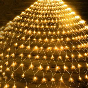 Las Luces Del Árbol Netos Dirigidos al por mayor-Cuerdas THRISDAR x4m Luces de red de Navidad conectables Modos LED Mesh String Fairy String for Tree Body Party Holiday