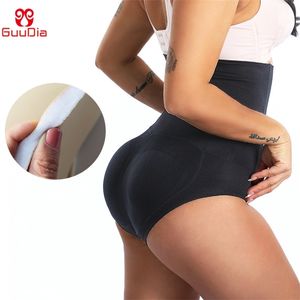 Гудия Женская прикладка подъемник Shaperewear Tummy Control трусики с высокой талией для тела для формирования бедра бедра мягкая по доетной энхансером животноводства 210402