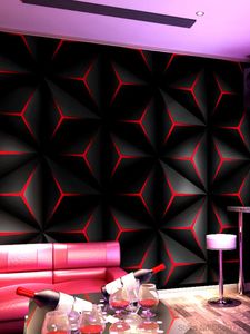 Tapety KTV Wallpaper Hall Flash WallCloth 3d Stereo Płaszczyzna Geometryczne Wzory Motyw Pudełko Tło Pape Mural Decorate
