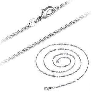 925 Sterling Silver O Necklace Chain 1MM 16-24inches DIY Jewelry For Pendants Necklace Christmas Gift Women Men