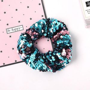 Hair Accessories Fashion Two color Mermaid Large Intestine Ring Fish Scale Sequins Hairband Scrunchies