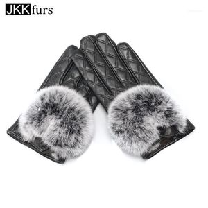 Kvinnors Touch Screen Glove Vinter Ankomst Äkta Sheepskin Leather Fur Handskar Mjukt Fodrad Varm S20271