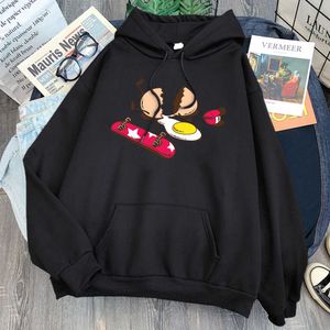 Broken Egg Print Sweatshirts Man Loose Casual Harajuku Hooded Streetwear Woman Man Vintage Mode Hoody Anime Punk Sweatshirt H0909