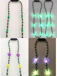 LED-überzogene Perlen-Halskette, 2 Stile, blinkend, leuchtende Anhänger, Halsketten, Spielzeug, Weihnachten, Party, Geschenk, Mode, tragen, Ornamen, hoch