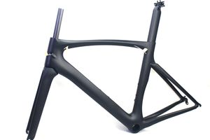 Frames de bicicleta de estrada de carbono preto acabamento de corrida de bicicleta quadro de bicicleta ciclismo frameset sem decalques clear casaco