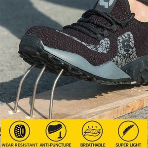 Non-slip Wear-resistant Safety Shoes Men's Casual Sports Light Puncture-proof Protective Work Men 211217