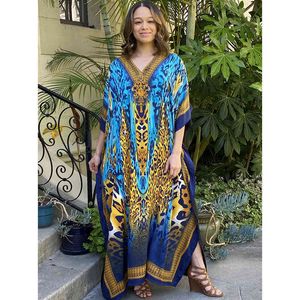 Haft Poliester Beach Kaftan Cover Up Saida de Praia Swimsuit Bikini Pokrywa tuniki dla Pareo Sarong Nosić Q1196 210420