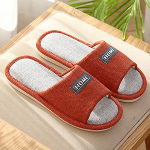 Slippers for women deodorant and sweat absorption, pure cotton linen, handmade fabric, simple thick soles home shoes