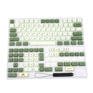 Matcha Dye Sub ZDA PBT Keycap과 비슷한 XDA 일본어 한국어 러시아어 MX 키보드 104 87 61 멜로디 96 KBD75 ID80 GK64 68 SP84