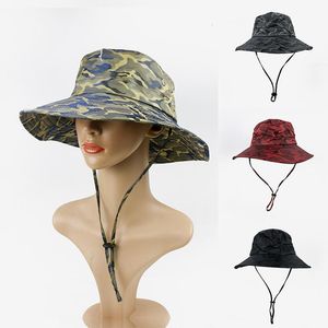 Balde chapéu Camuflagem Benny Outdoor Flanging Camuflagem Sunshade Sunshade Homens e Mulheres Pesca Alpinismo Grande