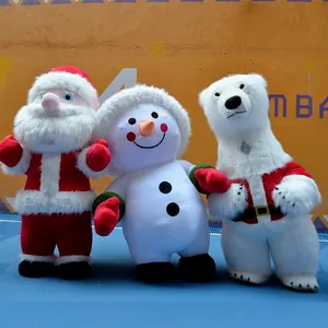 Mascote CostumesInflatável Papai Noel boneco de neve mascote traje vestido Xmas Party Carnaval 2 / 2.6 / 3m