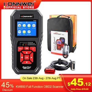 KONNWEI Strumenti diagnostici KW850 OBD2 Strumenti diagnostici per auto OBD 2 Strumento diagnostico automatico Controllo motore Automotive Lettore di codici scanner per auto Nero