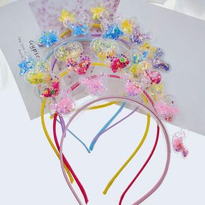 Acessórios de cabelo Transparente Quicksand Headbands para Crianças Crianças Mouse Orelhas de Rato Amor Estrelas Sequin Hairbands Bezel Hoops Girls