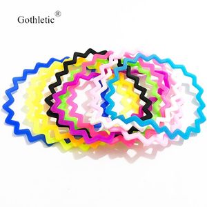Gothletic st set regnbåge färgglada geléarmband pack silikon armband band hår slips för kvinnor tjejer barn smycken tillbehör pärlstav stra