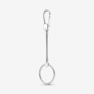 100% 925 Sterling Silver Key Rings Moments Medium Bag Charm Holder Fit Original European Charms Dangle Pendant Fashion Women Wedding Jewelry Accessories