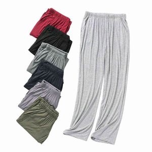 Jesień męska Pajama Spodnie Modal Lounge Wear Home Spodnie Dla Mężczyzn Plus Size Casual Home Spodnie Spadek Miękkie Homewear Spodnie 211111