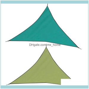 Byggnader uteplats, gräsmatta Hem Gardenpcs Vattentät Triple-Cornered Sun Shelter Awning Parasol Canopy Garden Patio Shade Sail Cloth-Green Light