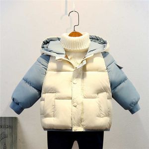 Winter Kids Jacket For Boys Coats Thicken Hooded Jackets Children Parka Clothes Candy color kids Snowcoats Baby Boys Outerwear H0909