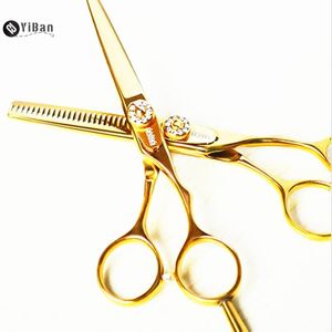 Hair Scissors Professional 6 & 5.5 Inch Germany 440c Golden Cut Set Cutting Barber Makeup Thinning Shears Hairdressing