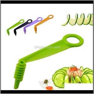 Fruit Vegetable Kitchen, Dining Bar Home & Garden Drop Delivery 2021 1Pc Blade Hand Slicer Cutter Cucumber Carrot Potato Vegetables Spiral Kn