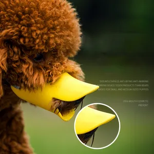 Pet Muzzle Soft Silicone Duckbill Mouth Cover Dog Anti-biting Adjustable Safety Mask Duck Muzzles Training Obedience pets Supplies