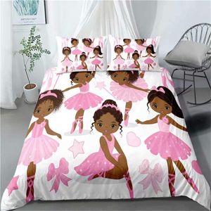 مجموعات الفراش الأفريقي فتاة الباليه حاف الغطاء مجموعة الأولاد هدايا نوم ديكور السرير السرير المعزي مع وسادة شمس