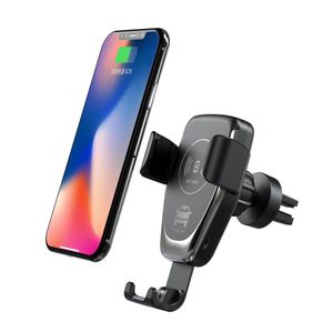 Caricabatterie wireless per montaggio su auto Q12 10W per iPhone XS 8 8Plus Samsung S10 S9 S8 S7 Supporto per telefono per auto a ricarica rapida Qi rapido