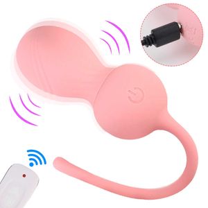 Articoli per massaggi Vibratore a sfera vaginale a 16 velocità Vibratore a forma di zucca a forma di uovo Massaggiatore a punto G Telecomando wireless Giocattoli sexy per le donne