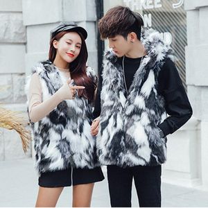 Men's Fur & Faux S-6XL Fashion Male And Female Winter Clothes High Imitation Vest Jacket Coat