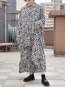 バノビッチ春プルツサイズ長袖コットンファッションカジュアルプリント女性ドレス韓国風野生の服210615