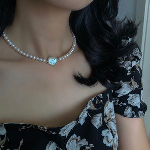 Hand knotted 6-7mm white freshwater pearl necklace baroque clavicle chain long 43cm fashion jewelry