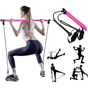 Portable Yoga Pilates Bar Sport Elastic Bodybuilding Resistance Bands Exercise Pilates Stick Elastic Band For Fitness Equipment H1026