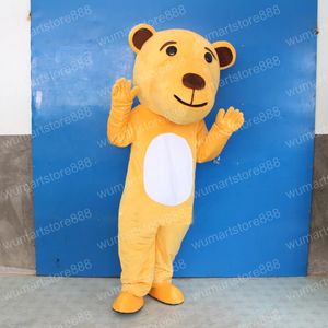 Hochwertiges gelbes Bären-Maskottchen-Kostüm, Bühnenaufführung, Cartoon-Charakter-Outfit, Performance-Partykleid
