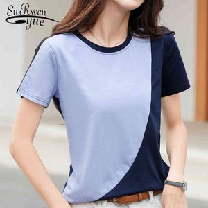 Fashion S Sleeve T-shirt Women Summer Cotton Tops and Tees Loose Vintage Ladies Tshirt O-neck Camisetas 8837 50 210521