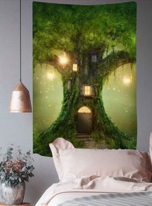 Wholesale tree elephant decor for sale - Group buy Forest Tree Tapestry Elephant Psychedelic Mushroom Wall Hanging Tapestries for Living Room Bedroom Home Dorm Decor