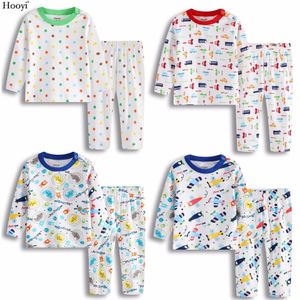 Baby Boys Pajamas Clothes Suit 100% Cotton Fashion Children Sleepwear Top Quality Newborn T-Shirt Pant Set 0 1 2 Year 210413